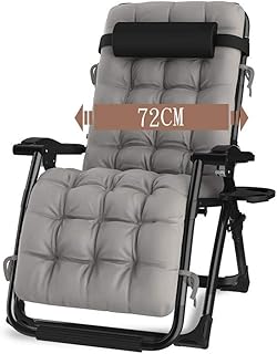 Mzq-yj Silla Zero Gravity Patio Sillas De Jardín Plegables Sillas Lounge Al Aire Libre Silla Gravity Camp Sillón Reclinable con Almohadas Portavasos,B