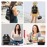 ETRONIK Laptop Lunch Backpack for Women, 15.6 inch Laptop Backpack with USB Port, Teacher Nurse Work Bag with Cooler Bag Insulated, Rucksack for Women Business Work Picnic, Gift, Black - Image 6