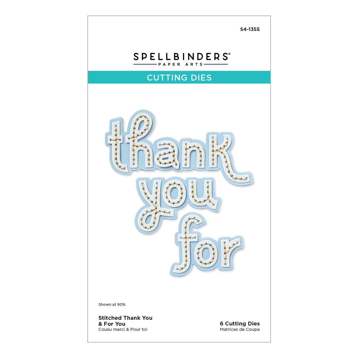 Spellbinders S4-1355 Stitched Thank You & for You Etched Dies from The Out and About Collection