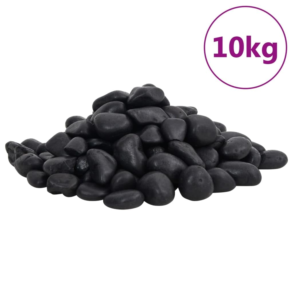 Polierte Kiesel 10 kg Schwarz 2-5 cm | Natursteine glatt, für Aquarium, Garten Mulch, Dekoration Vasen, Drainage