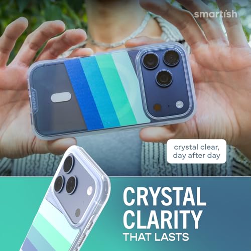 Image of Smartish iPhone 17 Pro MagSafe Clear Case - Gripmunk Magnetic Slim Case [Lightweight + Protective] Anti-Yellowing Thin Grip Clear Cover for Apple iPhone 17 Pro - Deep End