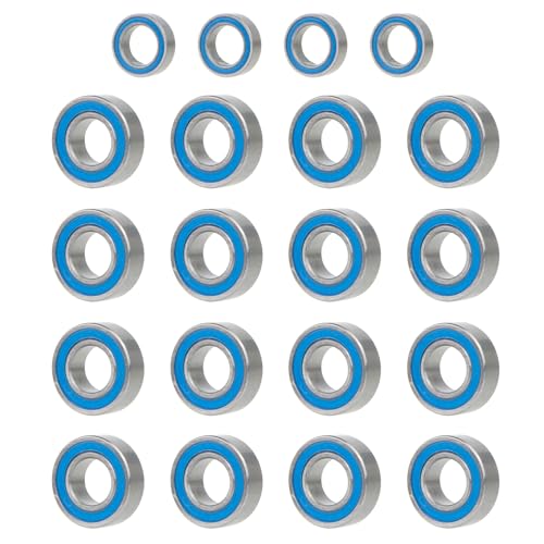 HobbyMarking 20Pcs Steel Rubber Sealed Ball Bearing Kit for Tamiya Super Clod Buster Bullhead Clodbuster RC Crawler Car Upgrade Parts