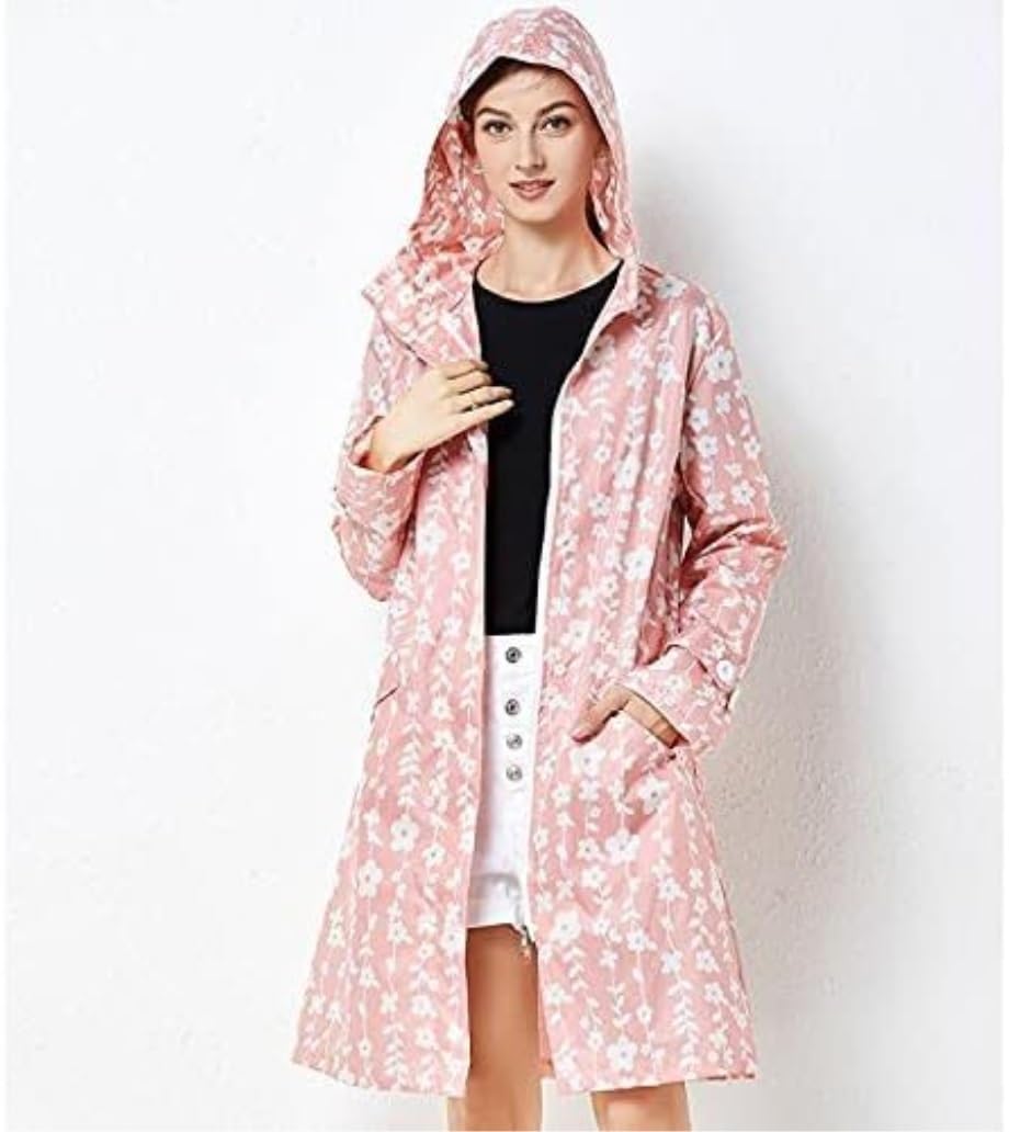 Poncho Antipioggia Abbigliamento Impermeabile Leggero da Donna Giacca A Vento Impermeabile Antivento da Escursionismo Mantella Antipioggia(Color:Pink)