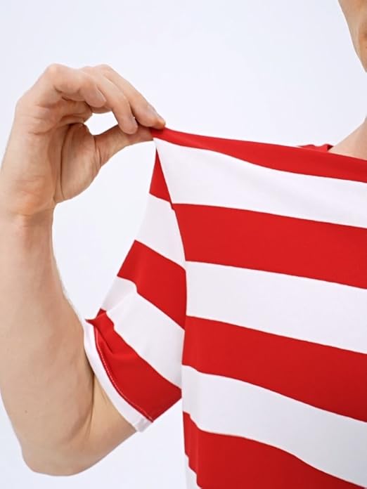 トップス butcherproducts WIDE STRIPED TEE MULTI Amazon.com: Wide Striped T Shirt for Men Sailor Tee Red