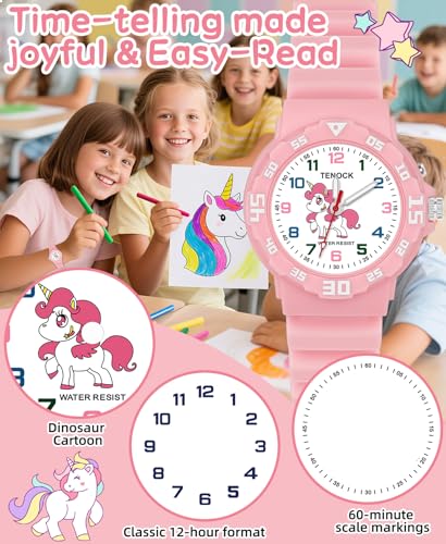 Image of Kids Analog Watches for Girls Boys Watches with Soft Band Learning Time Waterproof Children Watch Easy to Read for Ages 4-12 Kids Gift