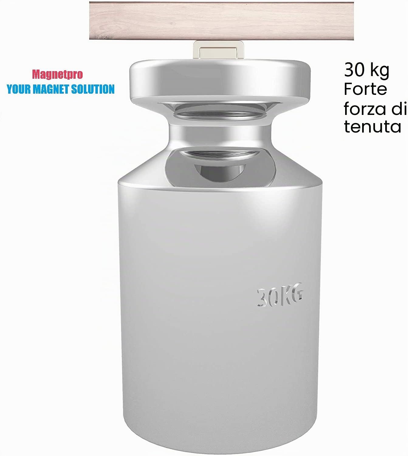 Magnetpro 8 pezzi magneti rettangolari 30 kg forza 60 x 13,5 x 5 mm con foro svasato e capsula, magnete in neodimio con base in acciaio per uso domestico e industriale con viti