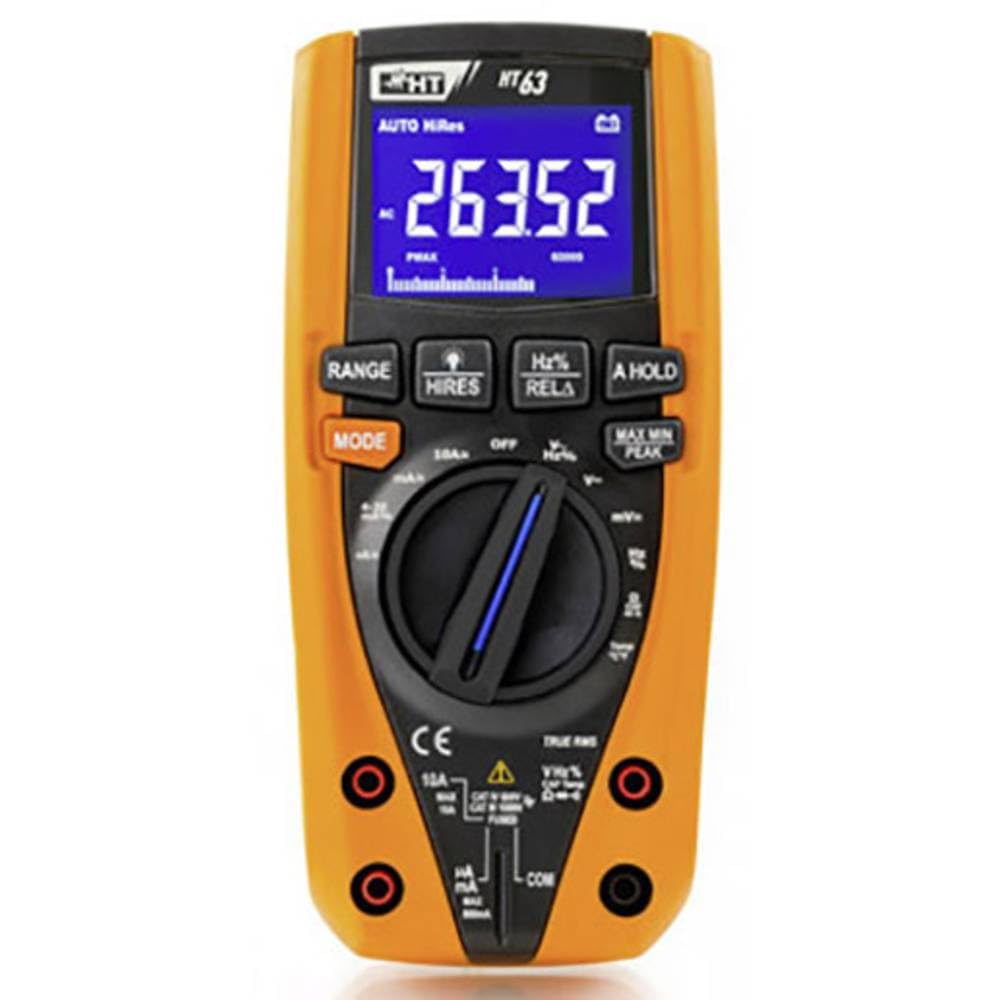 HT-Instruments - Multimetro digitale TRMS, display a 4 cifre, 6000/60000 Digits, Bargrafo, CAT IV, 1 pezzo, HT63