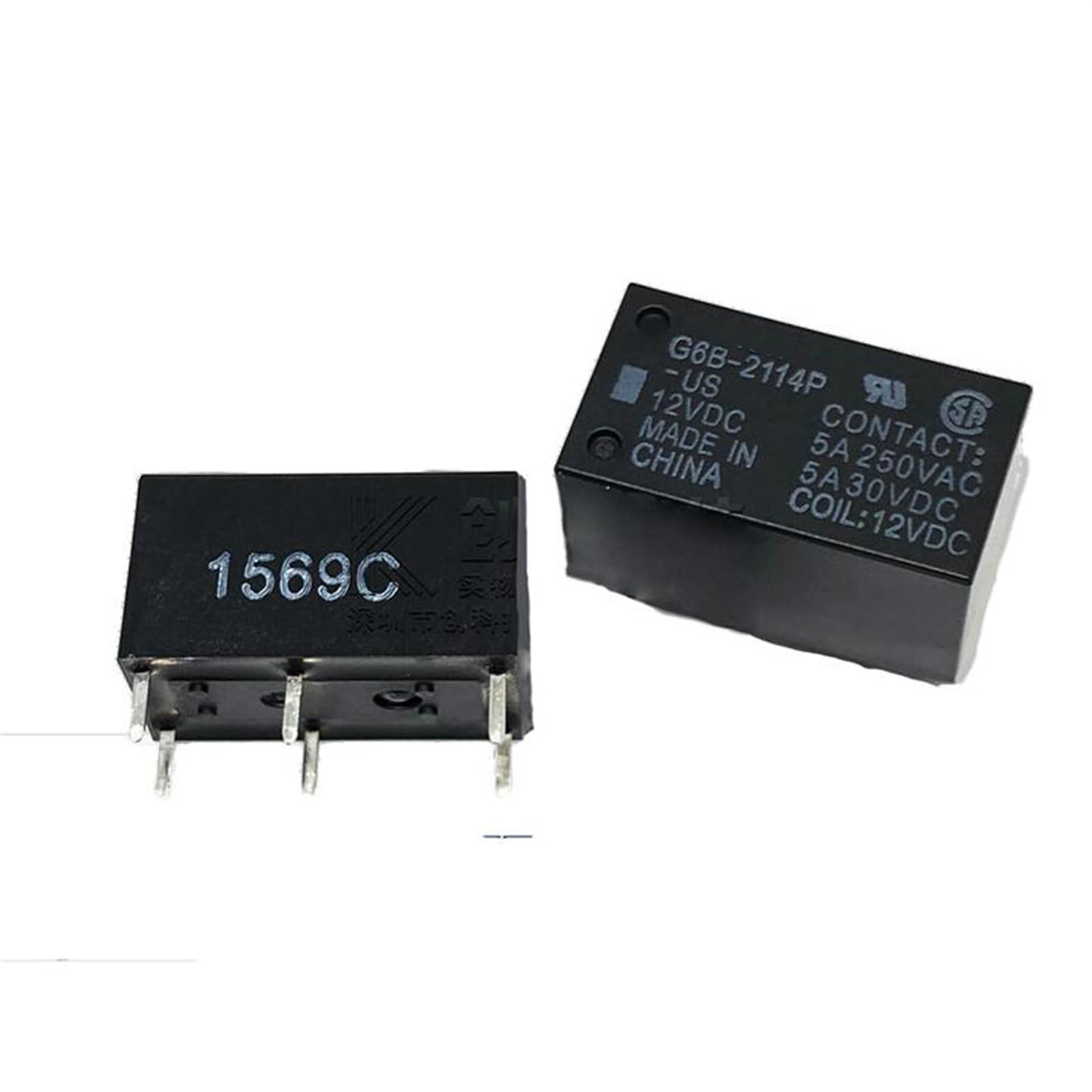 WBNFFUCYU 12V Relay G6B-1174P-US G6B1174PUS G6B 1174P US 12VDC DC12V 5A 4PIN