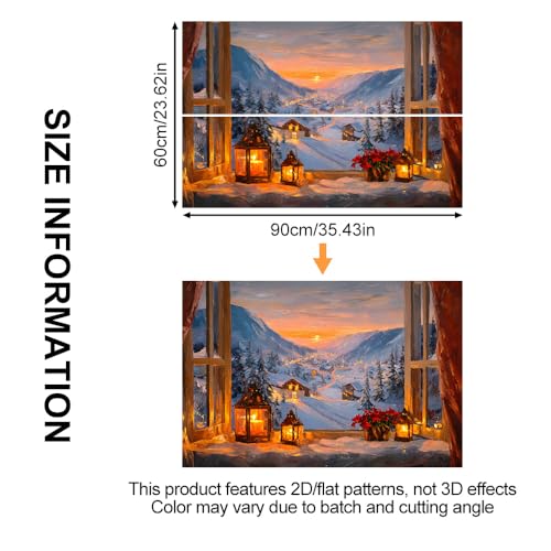 Image of Winter Lantern Valley Backsplash Peel and Stick, 35.4x23.6 in