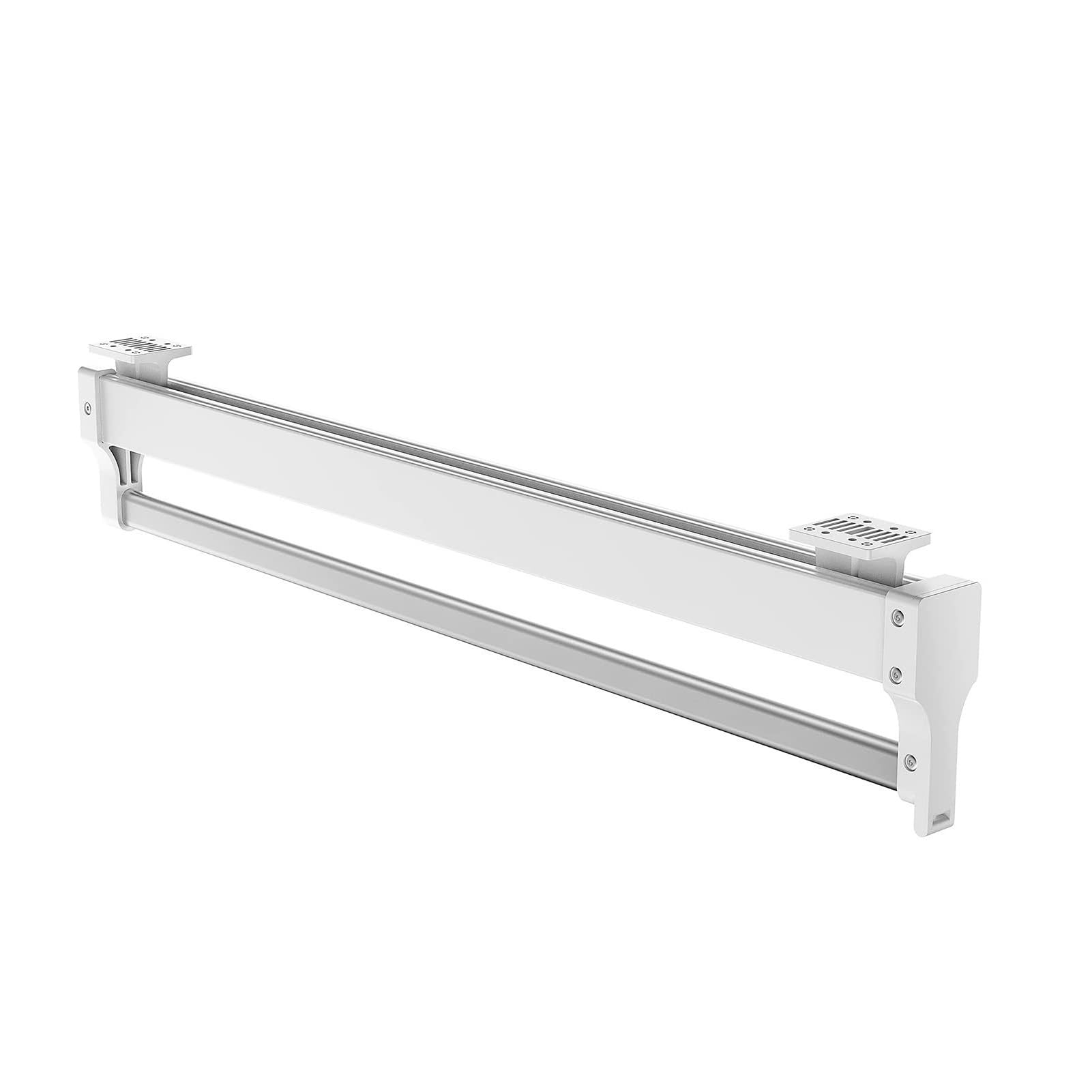 BDAYEK Wardrobe rail Extendable Pull Out Closet Rod, 201 Steel With 2 Sliding Rail, 30-80cm Adjustable Wardrobe Clothes Rack(White,550MM/21.6INCH)(White,500MM/19.7INCH)
