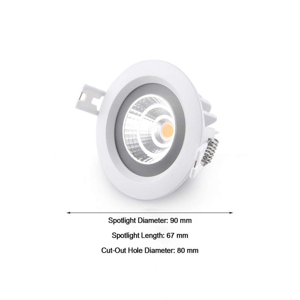 Redondo LED IP65 Foco empotrable a prueba de agua Techo Baño Lámpara empotrada Hogar Ahorro de energía Luz de techo Luz de panel de exhibición comercial for inodoro Luces al aire libre ( Color : 4500k