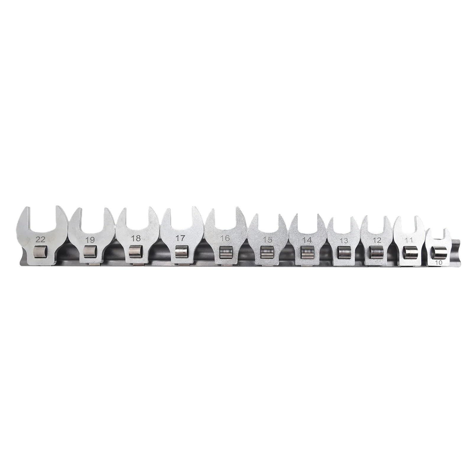 XUCZHAI 8/11pcs 10-22mm Metric Crowfoot Wrench Movable Open End Ratchet Keys 3/8 Inch Drive Set with Interchangeable Heads(11pcs)