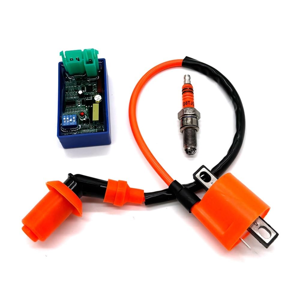 Racing DC 6PIN límite de Velocidad Interruptor Dip Bobina de Encendido D8TJC Kit de bujías Compatible con ATV CG125 CG150 CG200 Dirt Pit Bike Scooter