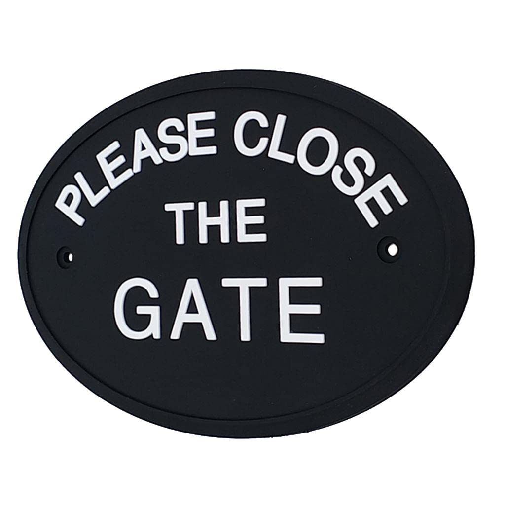Fashion My Day Black Oval Statement Plaque Outdoor Garden Wall Sign Please Close The GATE-image-38