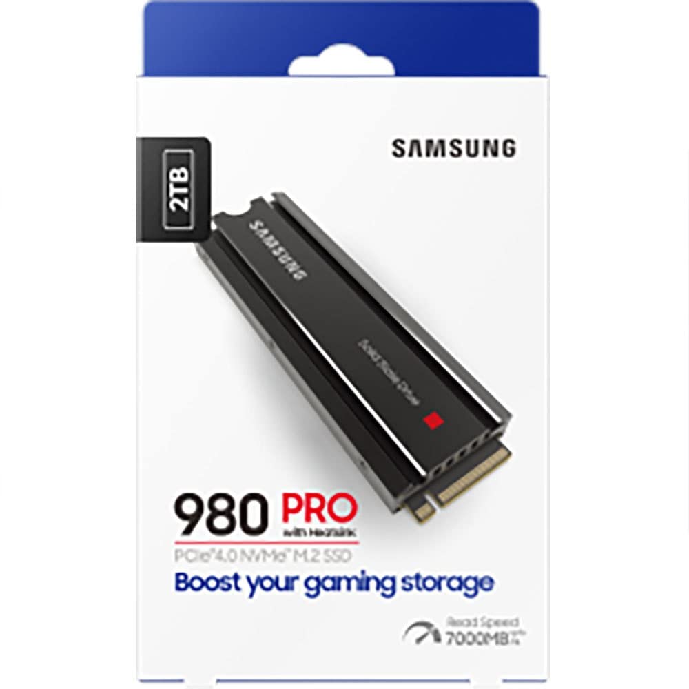 Samsung 980 PRO SSD with Heatsink 2TB PCIe Gen 4 NVMe M.2 Internal