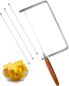 Cheese Slicer Kit Accessories Kitchen Knife Cheese Cutter Stainless Steel Components DIY for Making Giftable Cheese Cutting Boards with This Cheese Cutter Kit,Wire Cheese Slicer 1, 6in