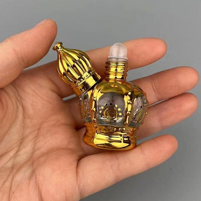 Mini Bottiglie di Profumo da Viaggio, Atomizzatore di Profumo 2 Pezzi Roll On Bottiglia Mini Contenitore di Vetro da 15 Ml Bottiglia di Profumo for Miscelazione Portatile Oro Ricaricabile