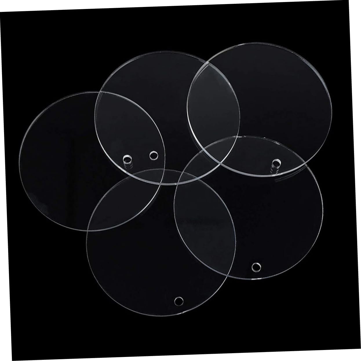ULDIGI 16Pcs Clear Acrylic Round Discs Transparent Acrylic for Crafts Thick Blanks for Holiday Decorations and Creative Projects
