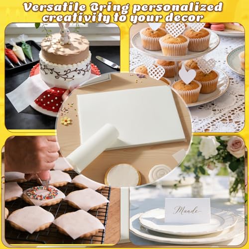 Oblatenpapier für Torten 10 Blatt, Esspapier Tortendeko, Reispapier Essbar, Waffelpapier für Torten Essbar, Din A4, Zum Tortenaufleger, Süßigkeiten, Bemalen
