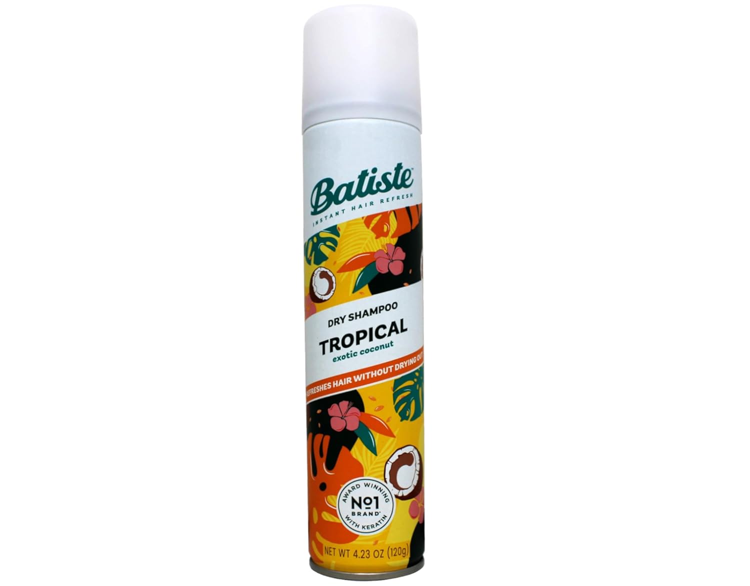 Batiste Instant Hair Refresher Dry Shampoo, Tropical Exotic Coconut, Refreshes Hair Without Drying Out, 3.81 oz (Pack of 6)