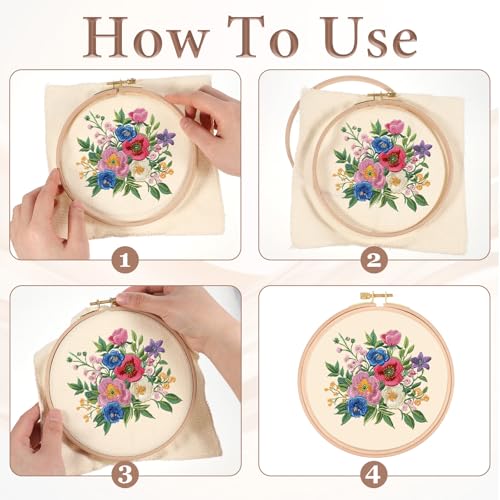 Image of 2 Pack Embroidery Hoop, 6 Inch Mini Embroidery Hoops, Cross Stitch Hoop, Decorative Hanging Cross Stitch Hoops Frames for DIY Art Craft Sewing and Hanging Ornaments Decor
