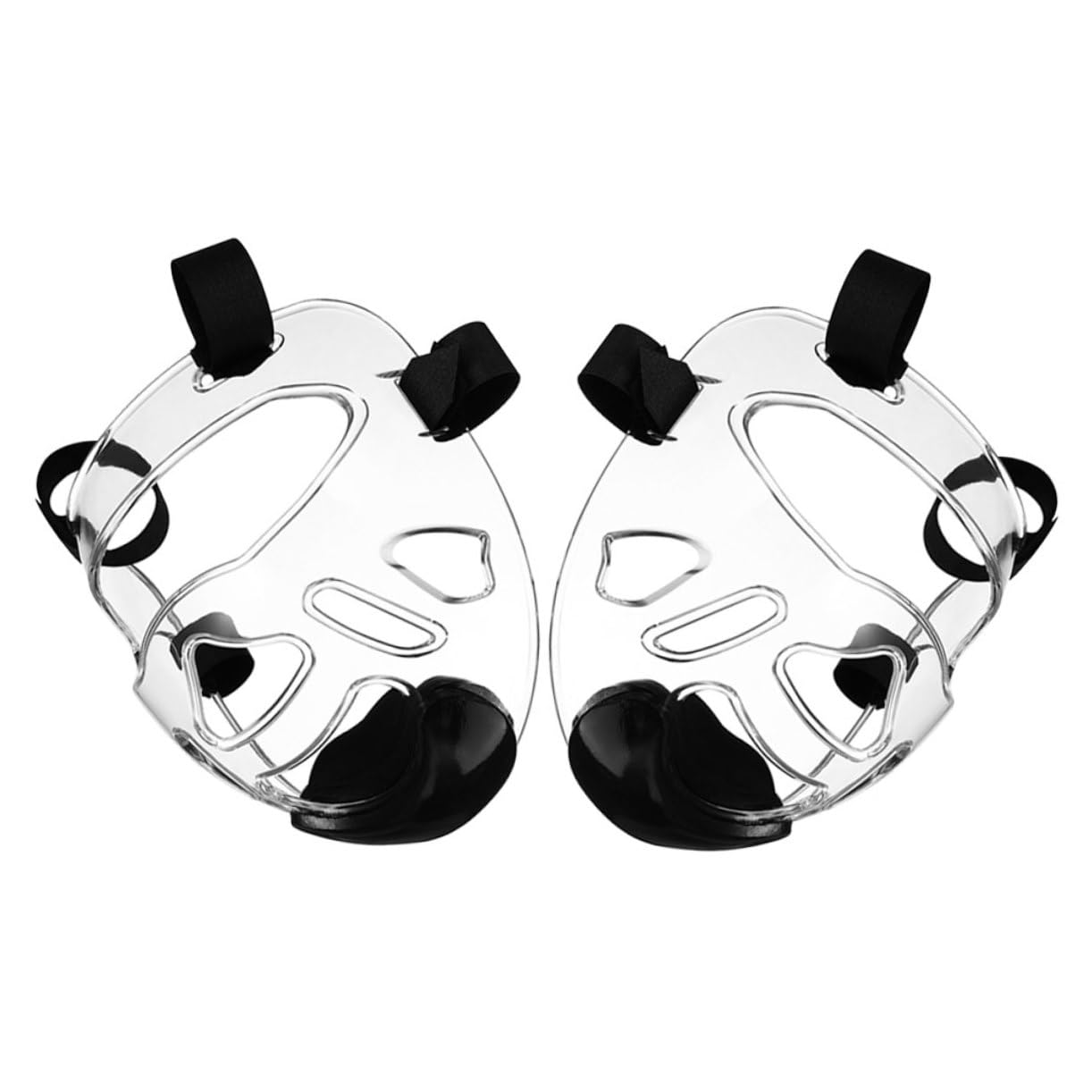 Maschera Protettiva per Viso in Plastica Rinforzata 2 Pezzi Protezione Facciale Staccabile Portatile Taekwondo per Allenamento e Sparring