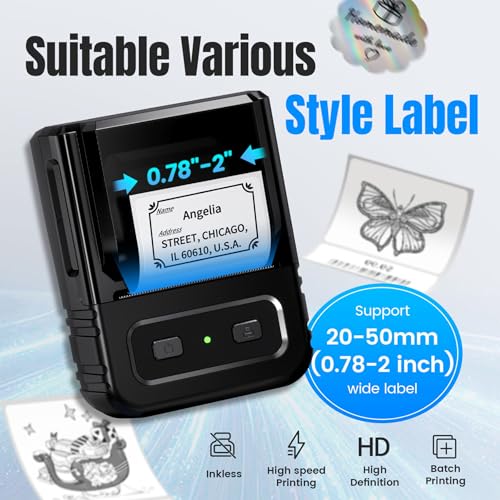 Image of Ponek Label Maker, M102 Barcode Label Printer with 7000+ Icons 700+ Templates, 2 Inch Label Maker for Small Business, Home, Office, Kitchen, School, Gift Tag Printer