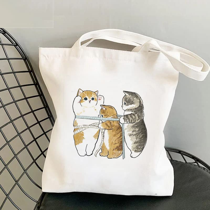Cat Shark Shopping Bag Shopping Handbag Bag Canvas Handbag for Women Large capacity Shoulder Bag Women4
