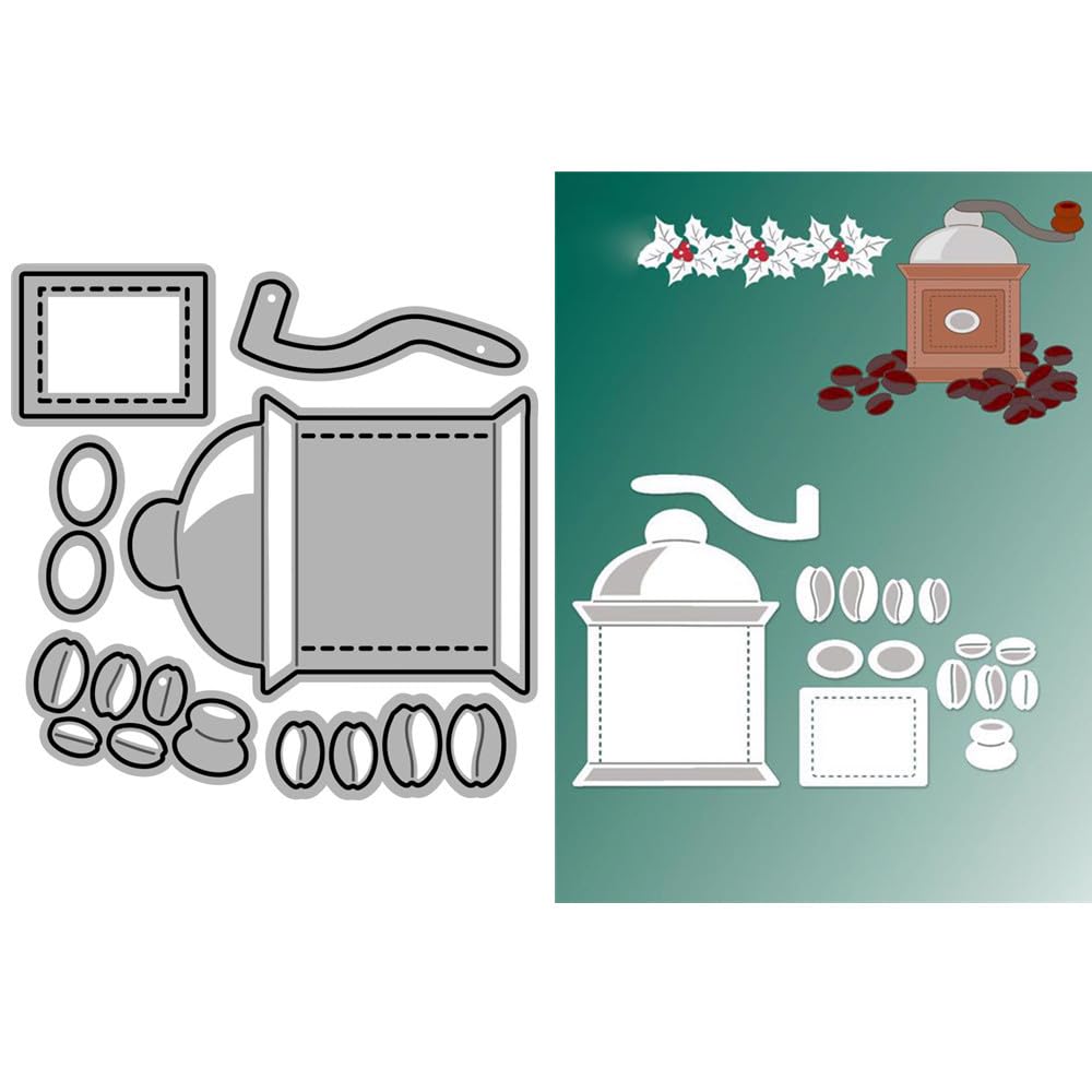Kitchen Utensils Die Cuts for Card Making, Stitching Coffee Maker Metal Cutting Dies for Paper Scrapbooking, DIY Stencils for Album Party Wedding Festivals Decoration — image 1