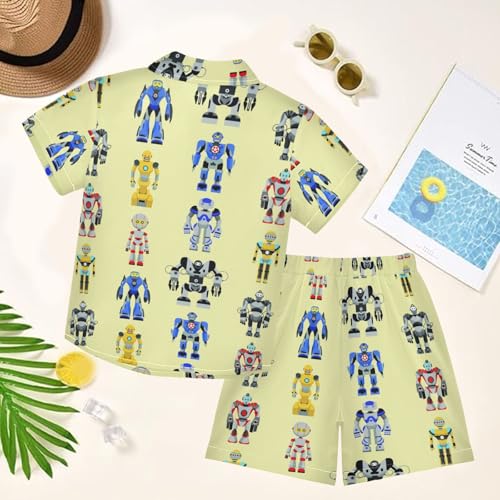 Image of visesunny Boys Hawaiian Shirt and Short Set Summer Outfit Kids 2 Piece Clothes Set 3-10Y