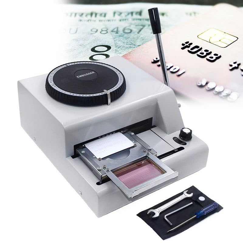 Lakenbroade Máquina de estampación Manual de Tarjetas de PVC de 68 Caracteres, Impresora de Tarjetas de Regalo con código VIP de identificación de crédito, máquina de impresión de Estampado