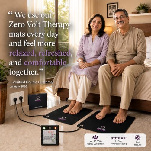 Image of Universal Earthing Grounding Mat - Couple Pack (2 Mats) - Pure Natural Rubber Carbon Infused, Made in India - Insomnia, Stress, Fatigue Relief, Better Sleep, EMF Protection