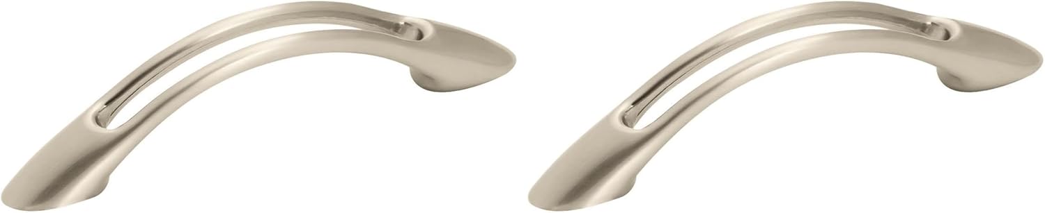 Amerock | Cabinet Pull | Satin Nickel | 3 inch (76 mm) Center to Center | Essential'Z | 2 Pack | Drawer Pull | Drawer Handle | Cabinet Hardware