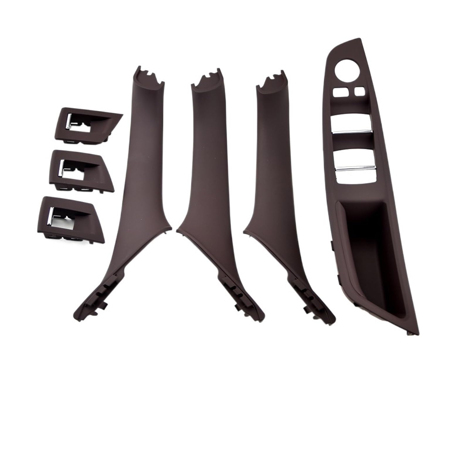 OEXRIGRU Car Interior Door Handles for BMW 5 Series F10/F11/F18 2010-2017 Car Inner Door Handle Panel Pull Trim Cover(MochaBrown RHD 7PCS)