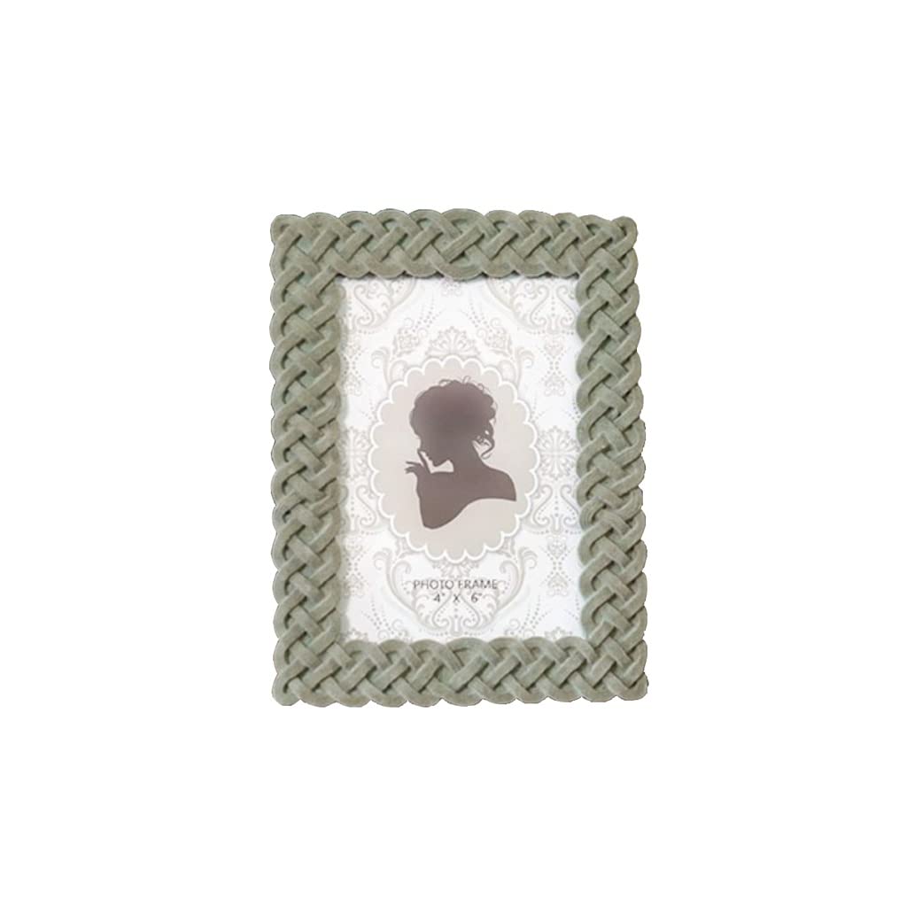 Cadre photo carton créatif vert de 6 pouces avec bordure personnalisée texturée