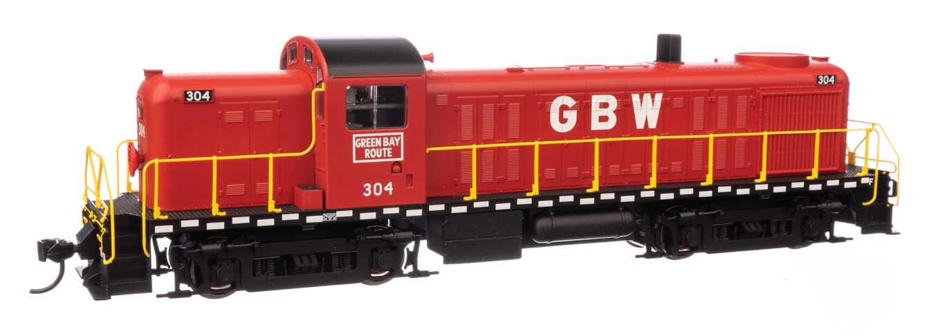 Walthers Mainline 910-20708 HO Scale Alco RS-2 - ESU(R) Sound & DCC - Green Bay & Western #304 - Water-Cooled Stack (red, Black, White, Yellow)