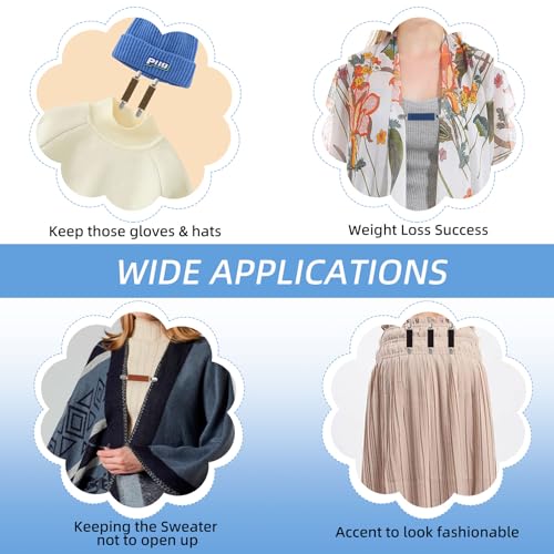 Image of 6 Pieces Dress Clips Back Cinch Set,5.5inch Scarf,Sweater,Clothes,Shawl,Retro Cardigan Collar,Travel Hat,Dress Shirt Brooch Clip for Women Girl Decor