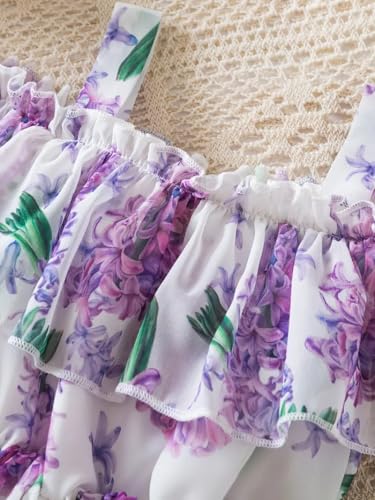 Image of Buy & Try by Dharmikaay Georgette Girl's Floral Printed Frock Dress for Girls Short Frock Baby Princess Western Dresses| Stylish Fancy Kids Clothing for Festival, Fashion