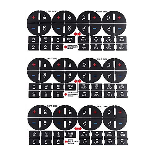 3PCS AC Dash Button Decal Stickers for Chevrolet GMC Tahoe Yukon Acadia Sierra 2007-2015, Best for Fixing Ruined Faded A/C Control Buttons 3PCS AC Dash Button Decal Stickers for Chevrolet GMC Tahoe Yukon Acadia Sierra 2007-2015, Best for Fixing Ruined Faded A/C Control Buttons