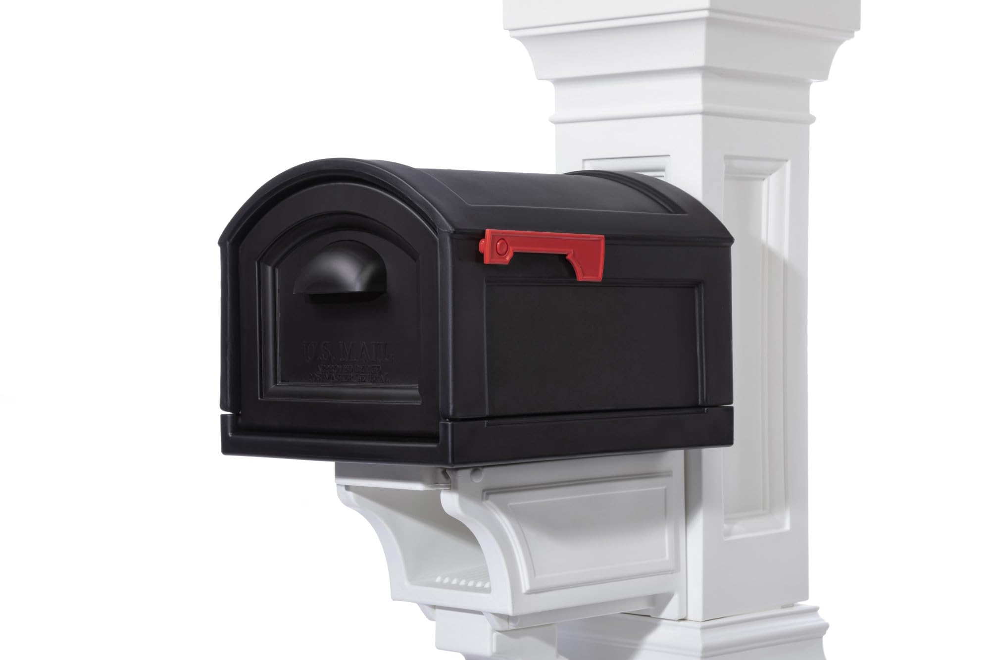 Step2 Town-to-Town XL Post-Mount Mailbox, Weather Resistant, Large Outdoor Mailboxes, Made of Durable Plastic, Easy to Install, USPS T4 Sized Mailbox, Flag Included, Onyx Black