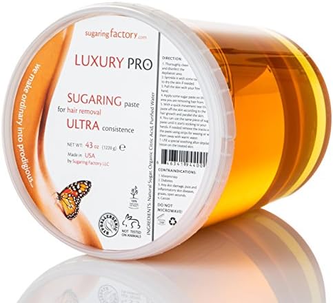 Sugaring Factory Paste "Luxury PRO" - Organic Hair Removal - All purpose MEDIUM paste, universal one for any technique, 1270ml / 1.2kg - Long-Lasting Sugar Wax, Easy to Use & Safe