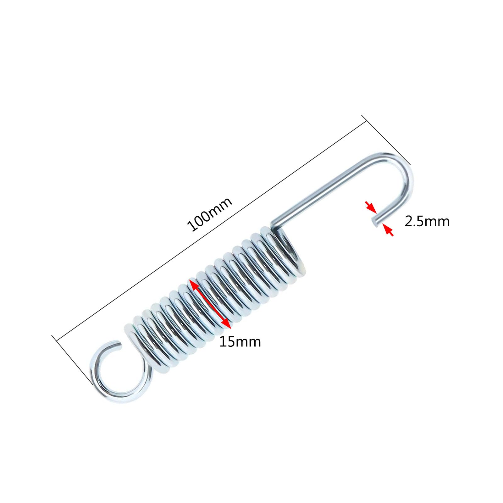 Motorcycle Kickstand Spring - 90mm Extended Chrome Spring For CRF50, TTR, Lifan, SSR Dirt Pit Bikes - View #8