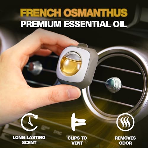 Image of Air Jungles French Osmanthus Scent Car Air Freshener Vent Clip 6 Ct | Long Lasting Up To 180 Days Car Refresher, Auto Interior Odor Eliminator Fragrance Oil Perfume Accessory, 4ml Each
