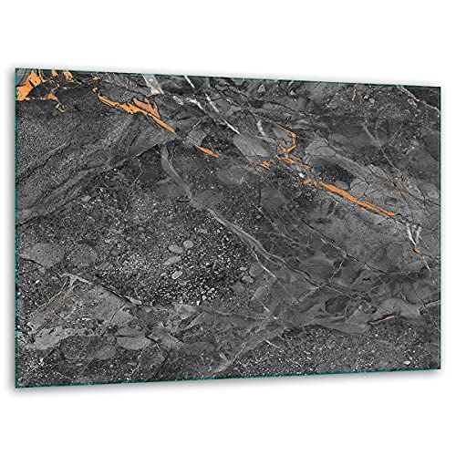 TMK, Tabla de cortar de cristal, 40 x 30 cm, con diseño de mármol gris