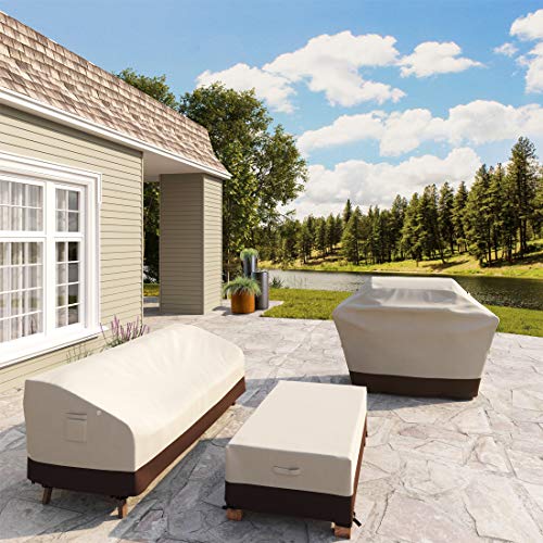 Tuyeho Patio Sofa Cover 78 X 38 X 30 Inch, 600D Heavy Duty Outdoor 3 Seat Bench Loveseat Cover, Waterproof & Weather Resistant For Your Couch (Beige & Brown) #TOP4