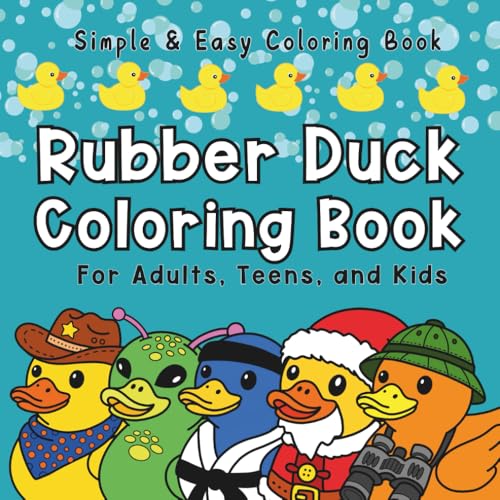 Rubber Duck Coloring Book For Adults, Teens, and Kids: 50 Simple and Easy Variety Rubber Duckie Designs image 2