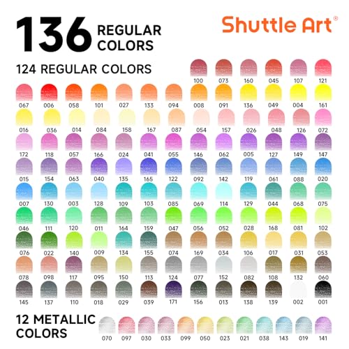 Image of 136 Colored Pencils, Soft Core Color Pencil Set for Adult Coloring Books Artist Drawing Sketching Crafting