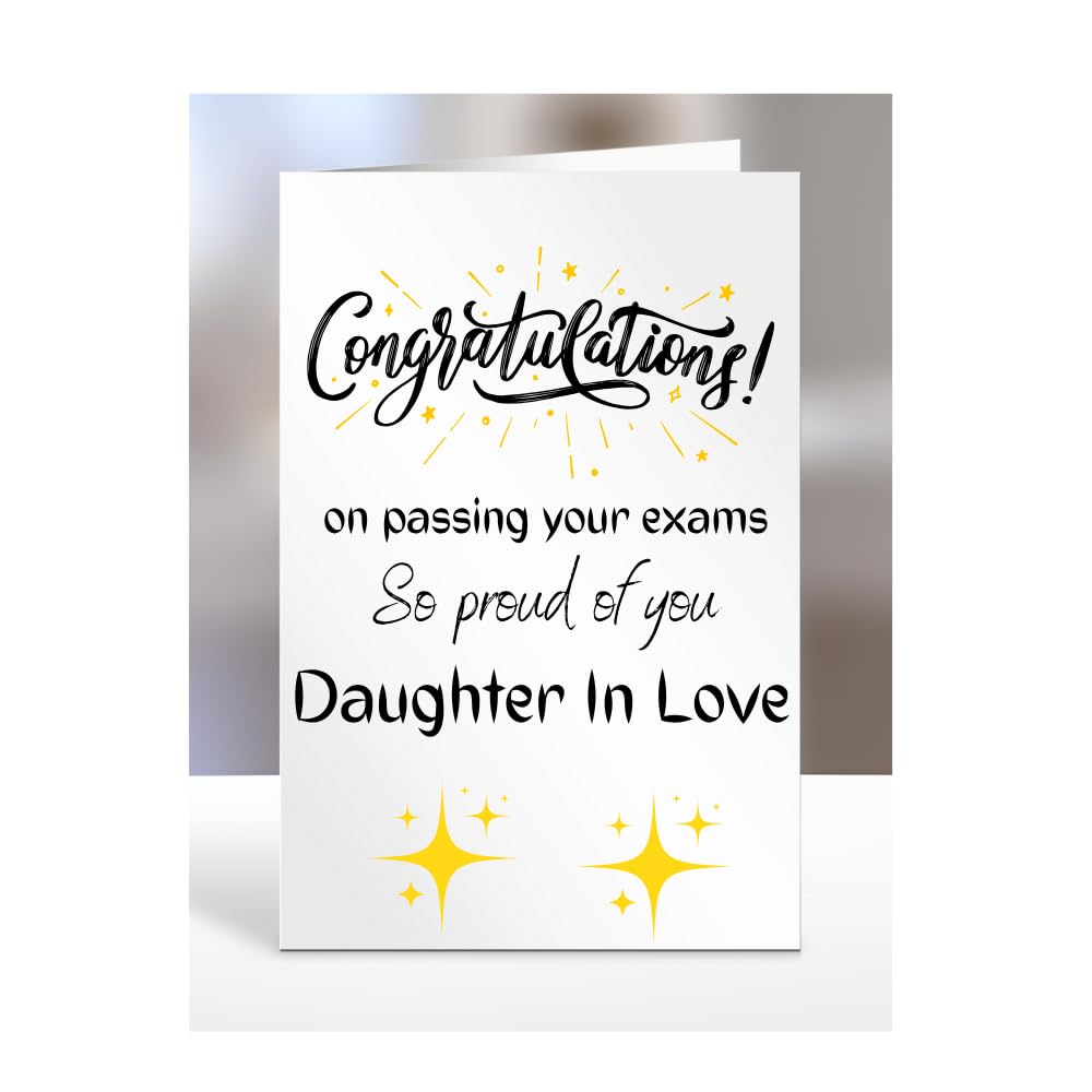 Exam Congratulations Card for Daughter In Love, greetings card, men, women, female, male, him, her, presents for christmas, on passing your exams, A5-96_66 — image 1