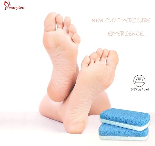Miniatura 7 de Maryton Piedra pómez para pies, herramientas de pedicura de doble cara para piel dura, 100 % silicona removedor de callos, exfolia los pies y