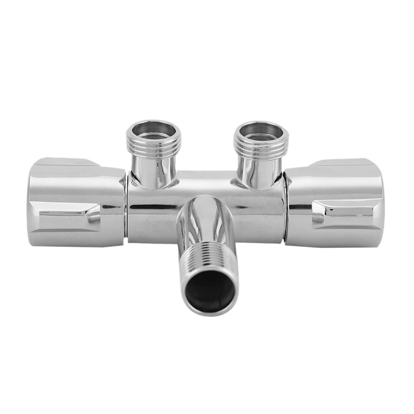 Yilwpv Silver 2 Pcs Bathroom Accessories Copper Double Switch Outlet Angle Valve Toilet Bidet Shower Faucet G1/2 For Bathroom